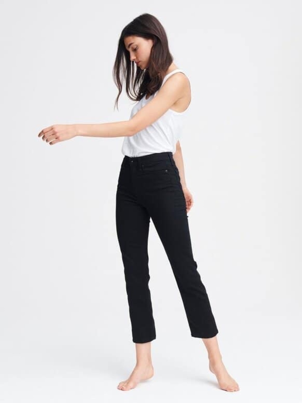 rag & bone Nina High Rise Ankle Cigarette Jeans Black Size 25